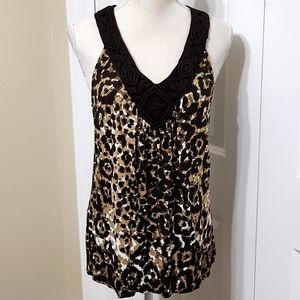 APT 9 SLEEVELESS LEOPARD TOP SZ M EXCELLENT CONDITION